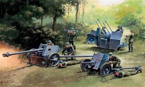 Сборная модель - Набор немецкой артиллерии (pak-35, pak-40, flak-38)