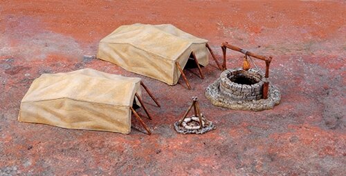 Сборная модель - Колодец в пустыне и палатки