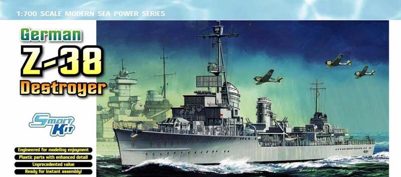 Сборная модель - Корабль Нем.эсминец Z-38