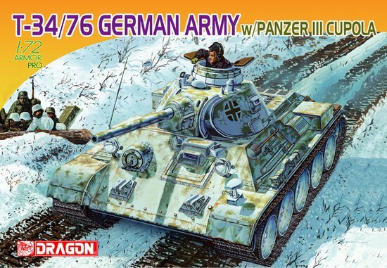 Сборная модель - Танк T-34/76 GERMAN ARMY w/PANZER III CUPOLA
