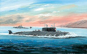 модель Курск атомная подводная лодка. Масштаб:1/350.